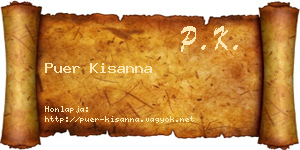 Puer Kisanna névjegykártya